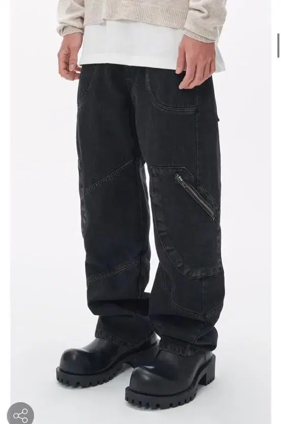 Non-floor fragments denim pants L