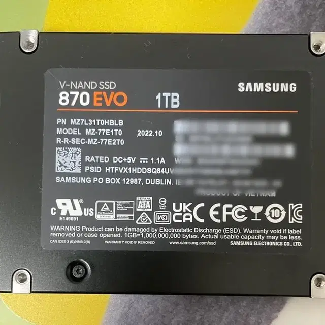 삼성 SSD 870 EVO SATA3 1TB TLC 3D낸드