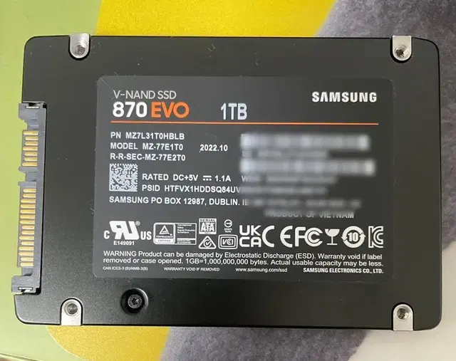 삼성 SSD 870 EVO SATA3 1TB TLC 3D낸드