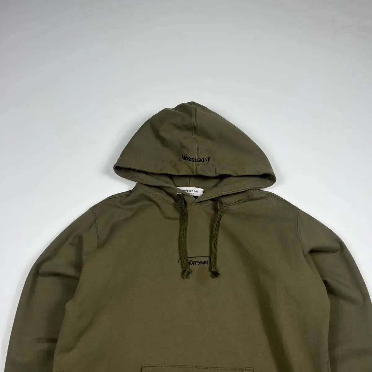 Anderson Bell Back Logo Khaki Hoodie (M)