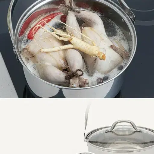 스텐레스  들통 찜기 냄비