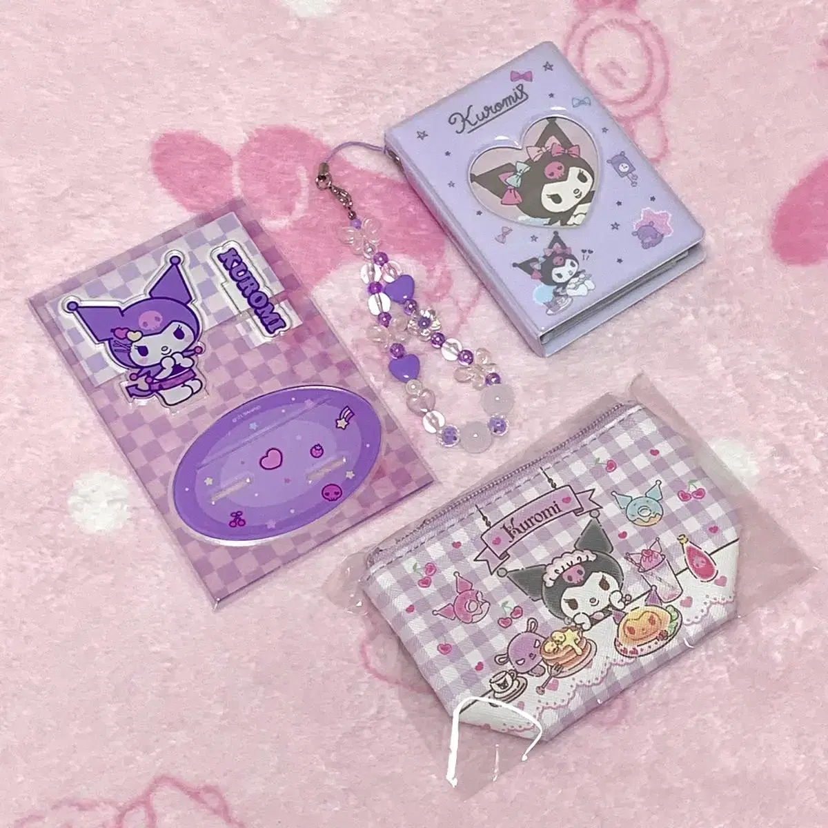 Sanrio Kuromi collect book, acrylic stand and pouch in bulk