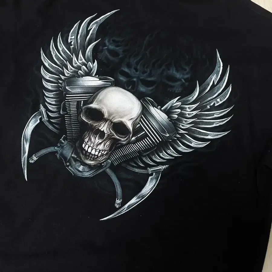 Skull rock tshirt 해골 락티셔츠 할리데이비슨맛