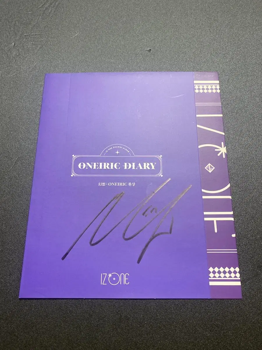 iz*one minjoo autographed album cover