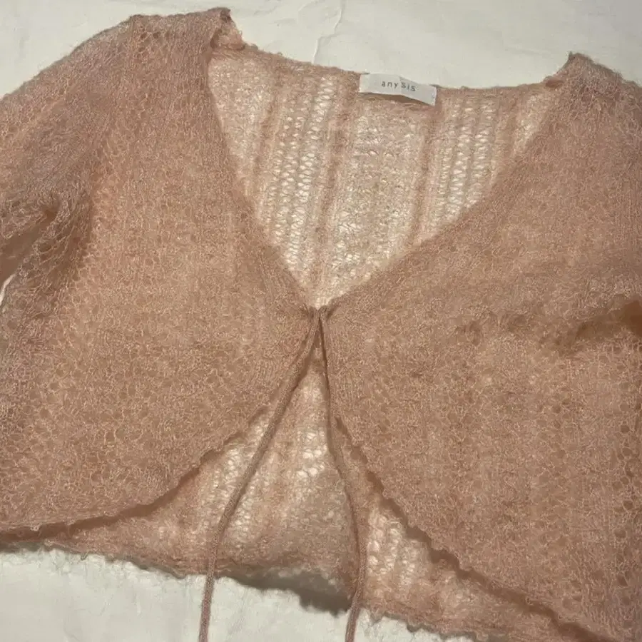 vintage pink knit crop cardigan