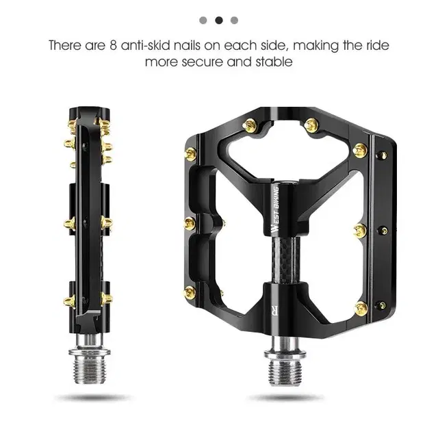웨스트바이킹 자전거 페달 카본 3베어링 평페달 YP2097