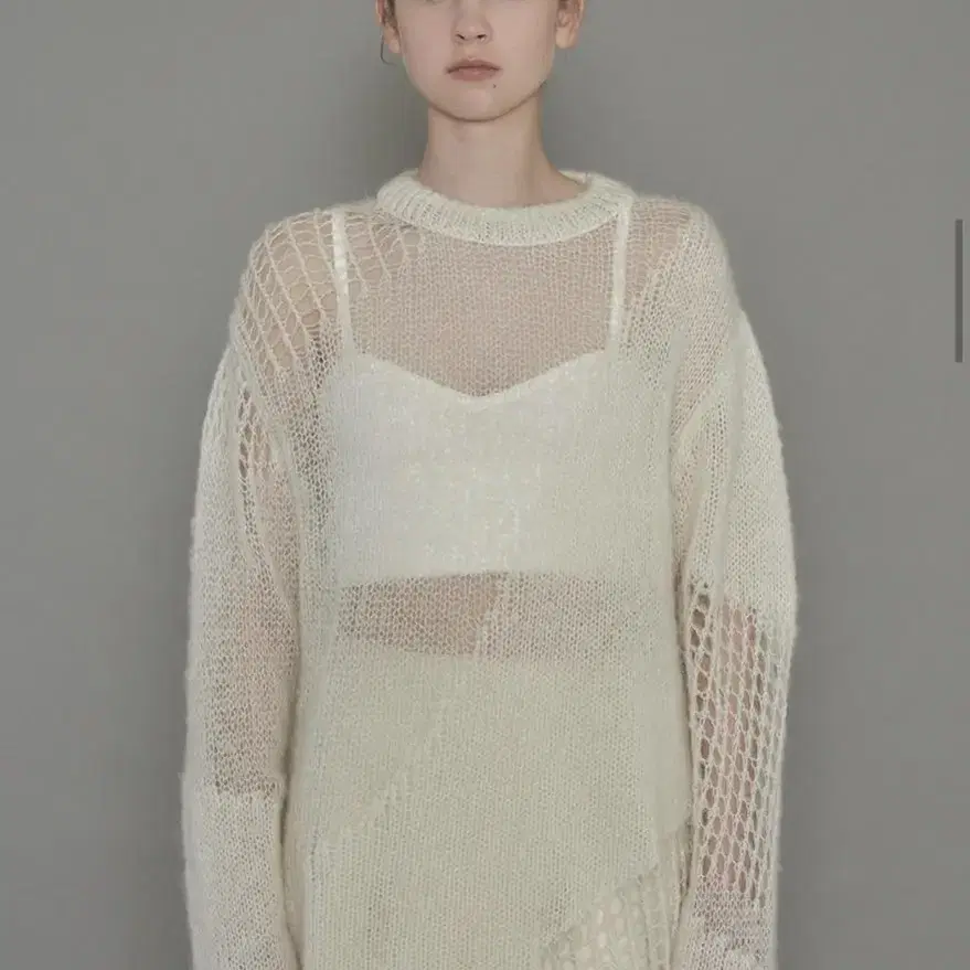 다이애그널 KID MOHAIR NETTING KNIT TOP