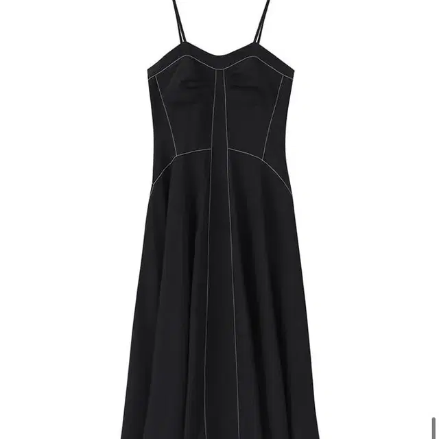 { 에트몽 Slip Flare Stitch Dress, Black }