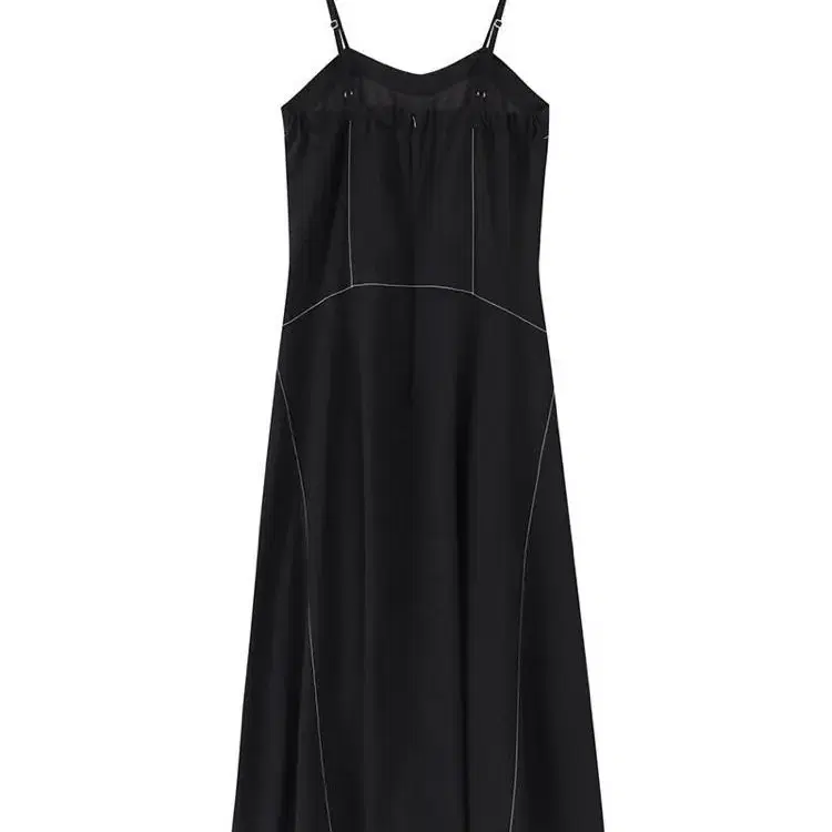 { 에트몽 Slip Flare Stitch Dress, Black }