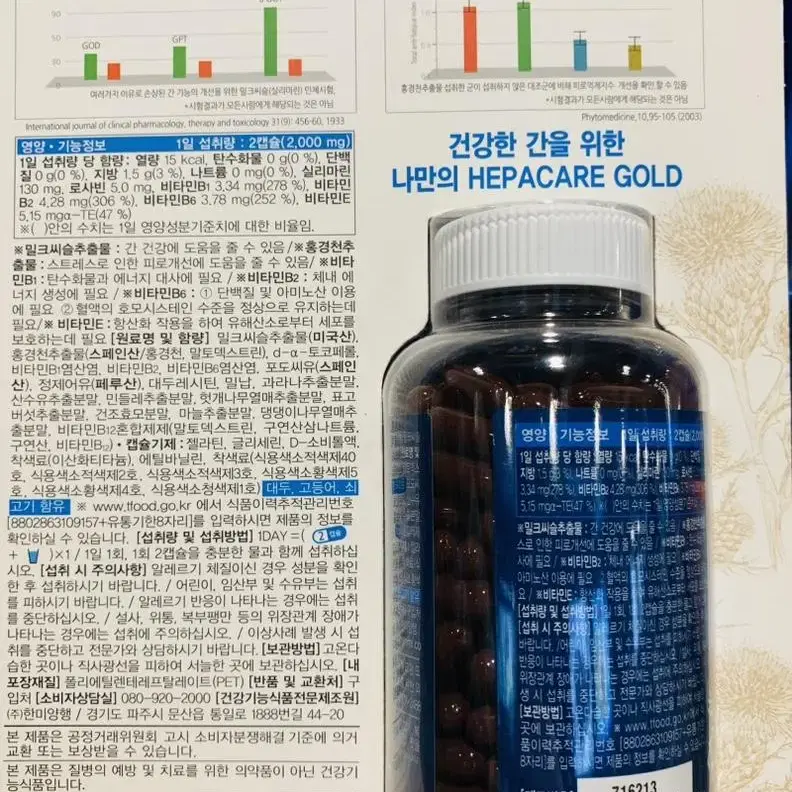 한미양행 해파케어골드  1000mg x 180캡슐