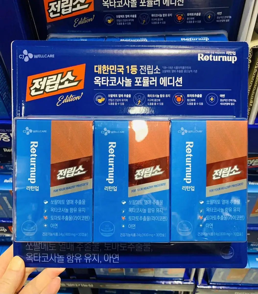 CJ 웰케어리턴업 전립소 + 옥타코사놀 800mg x 90캡슐