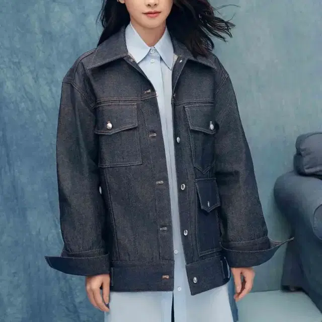 H&M 오버핏 청자켓