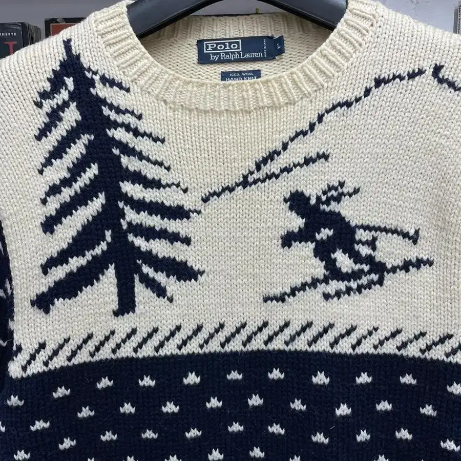 polo ski snow flake 100% wool hand knit