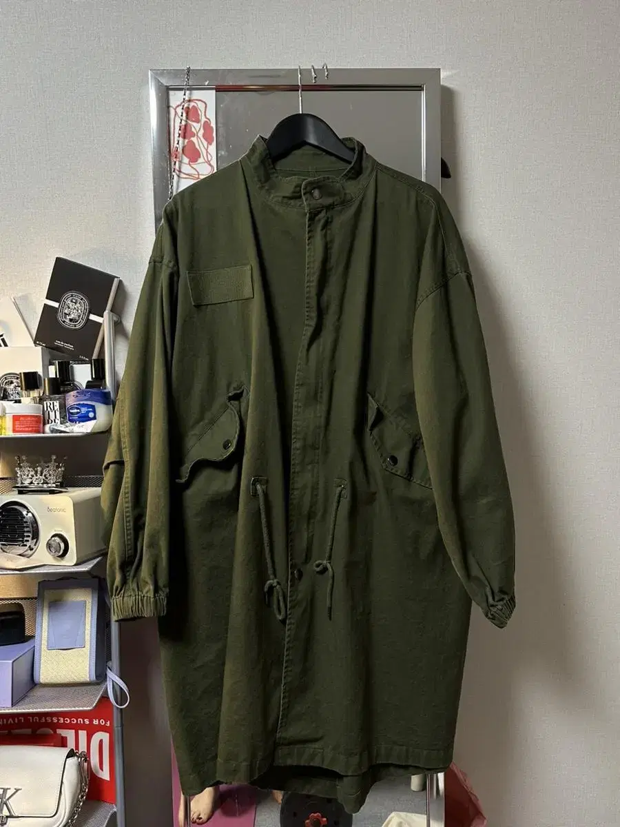 Long jacket in khaki