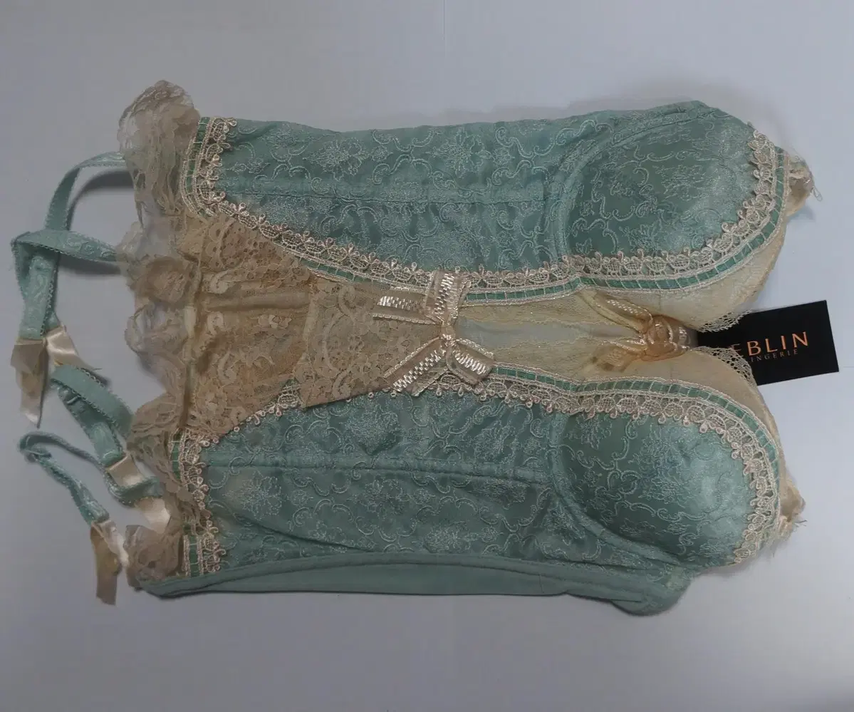 Evelyn Mint Orchid Bustier+Bra+Garter Belt+Square Panty+Triangle Panty+Thong Set