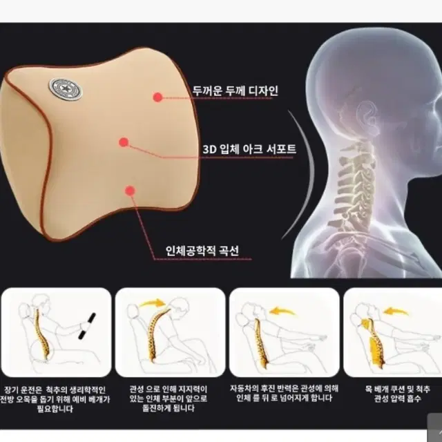 차량용과 의자 등받이 목쿠션 세트