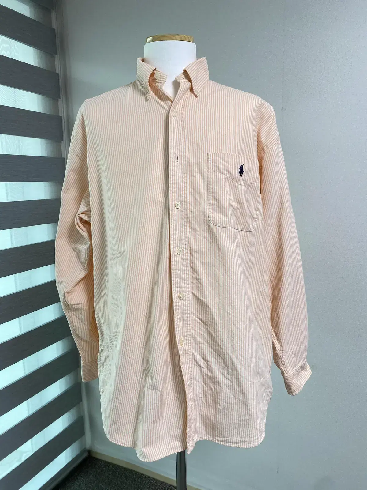 Vintage Polo Ralph Lauren Orange Candy Stripe Big Shirt