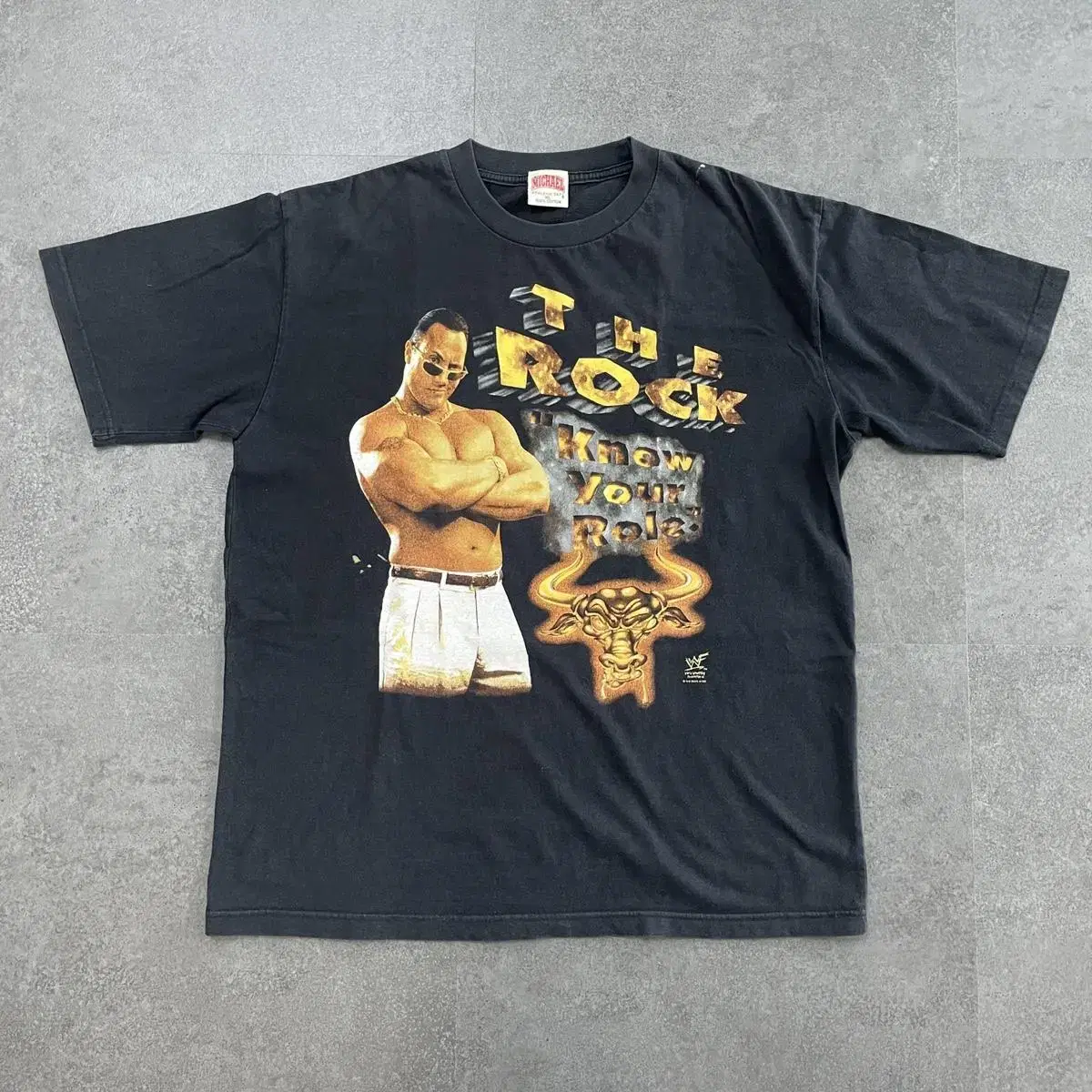 빈티지 WWF 더락 The Rock 티셔츠