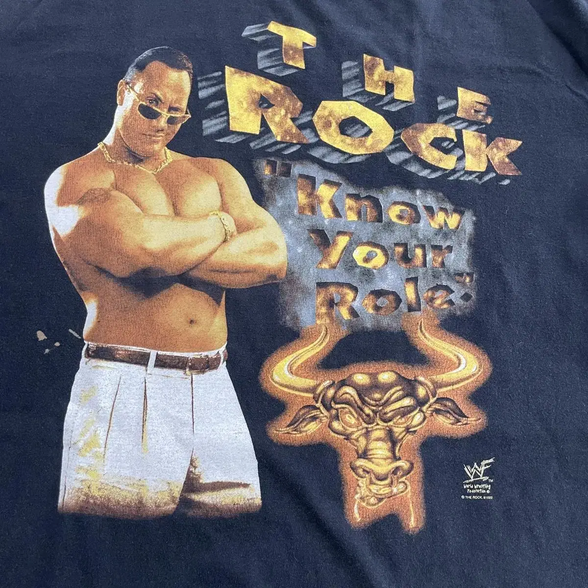 빈티지 WWF 더락 The Rock 티셔츠