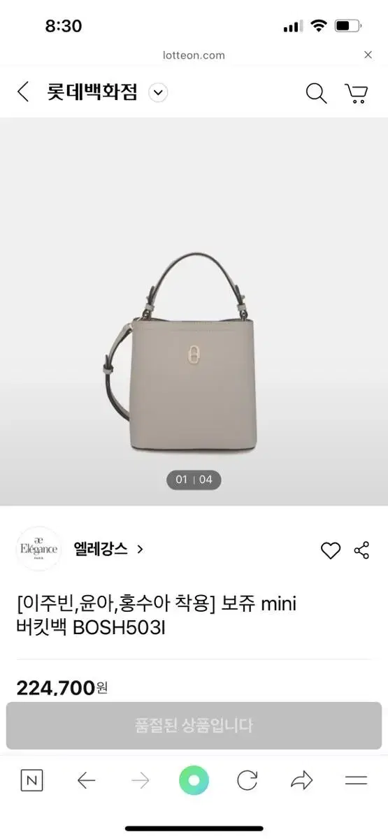 엘레강스 보쥬 미니버킷백