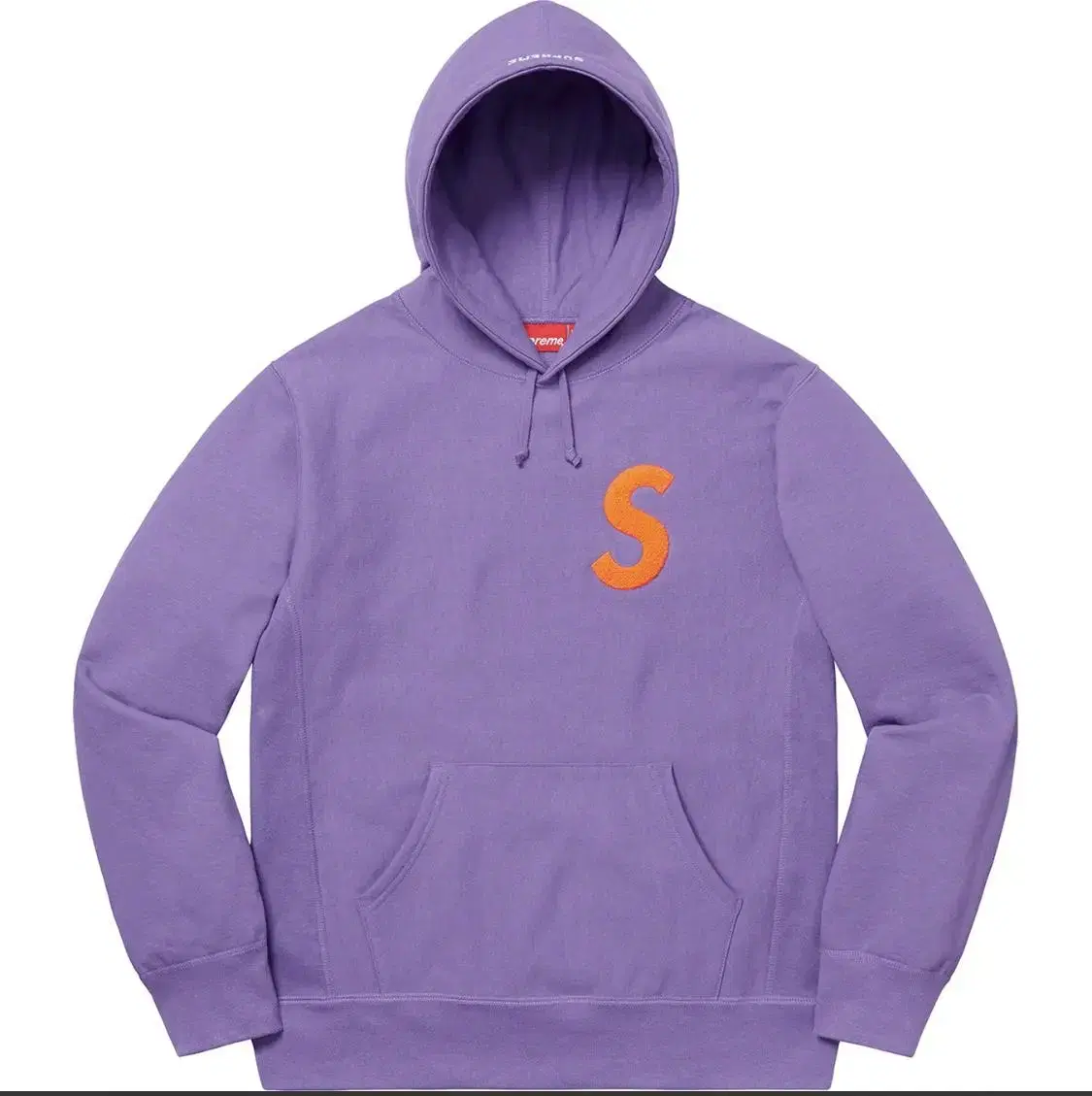 [L] Supreme 19fw Chenille sLogo Hoodie Light Violet