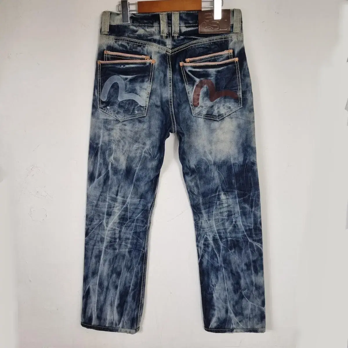 EVISU Punk Ice-Washed Jeans Denim Pants