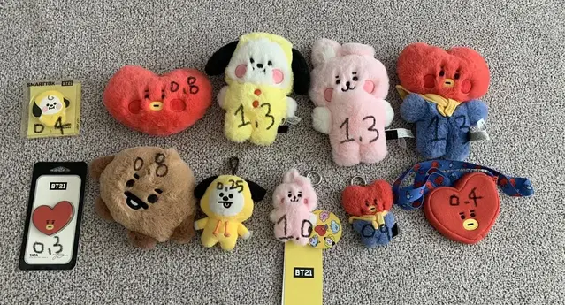 방탄소년단 bts bt21 플랫퍼 인형 키링 파우치 목걸이 지갑 그립톡