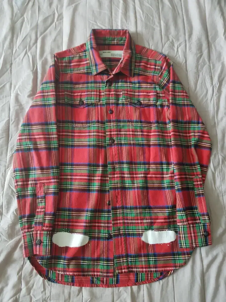 [XXS]Off-white spray flannel shirt