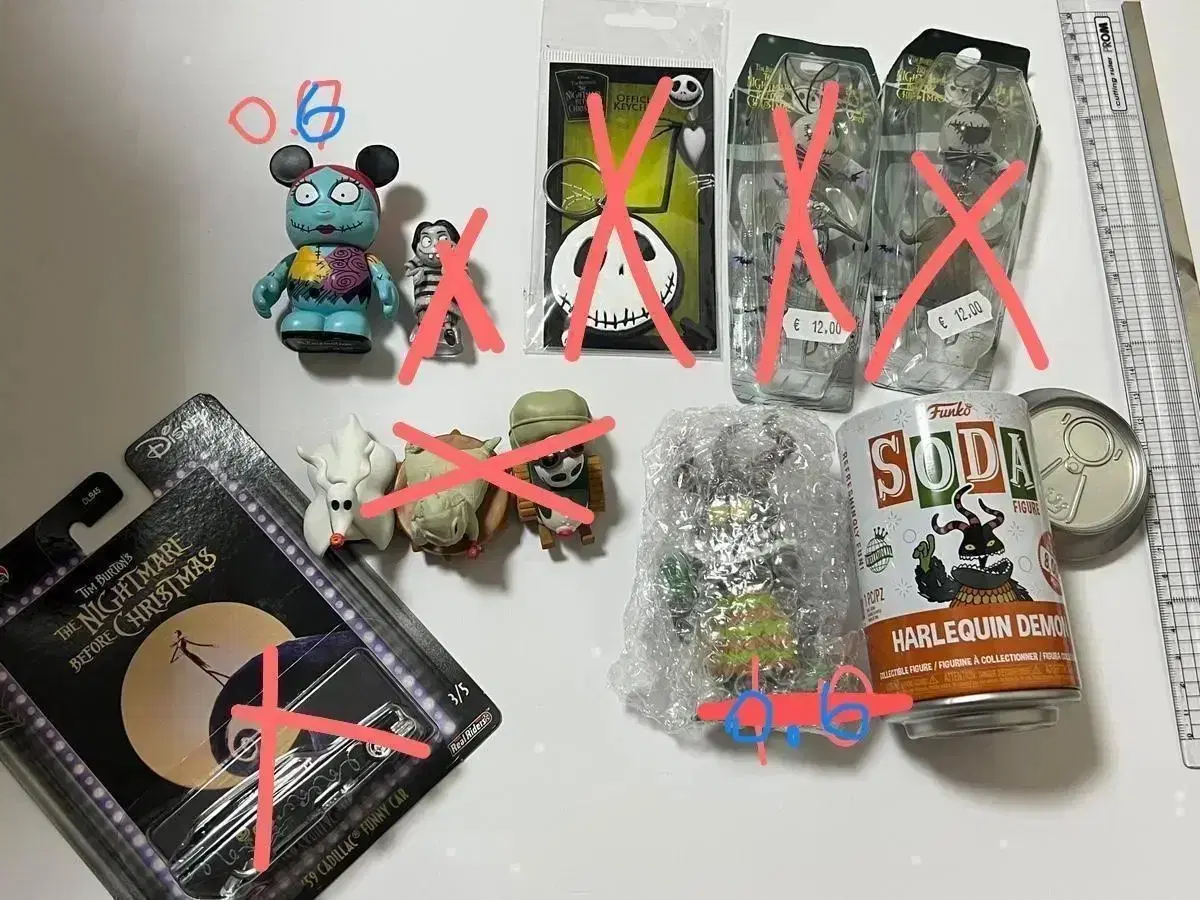 팀버튼 크리스마스의 악몽 피규어, 휴대폰고리, 키링, 풀백카