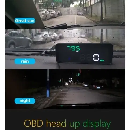 OBD2 HUD P9 차 헤드 디스플레이 3.6 quotLED 스크린