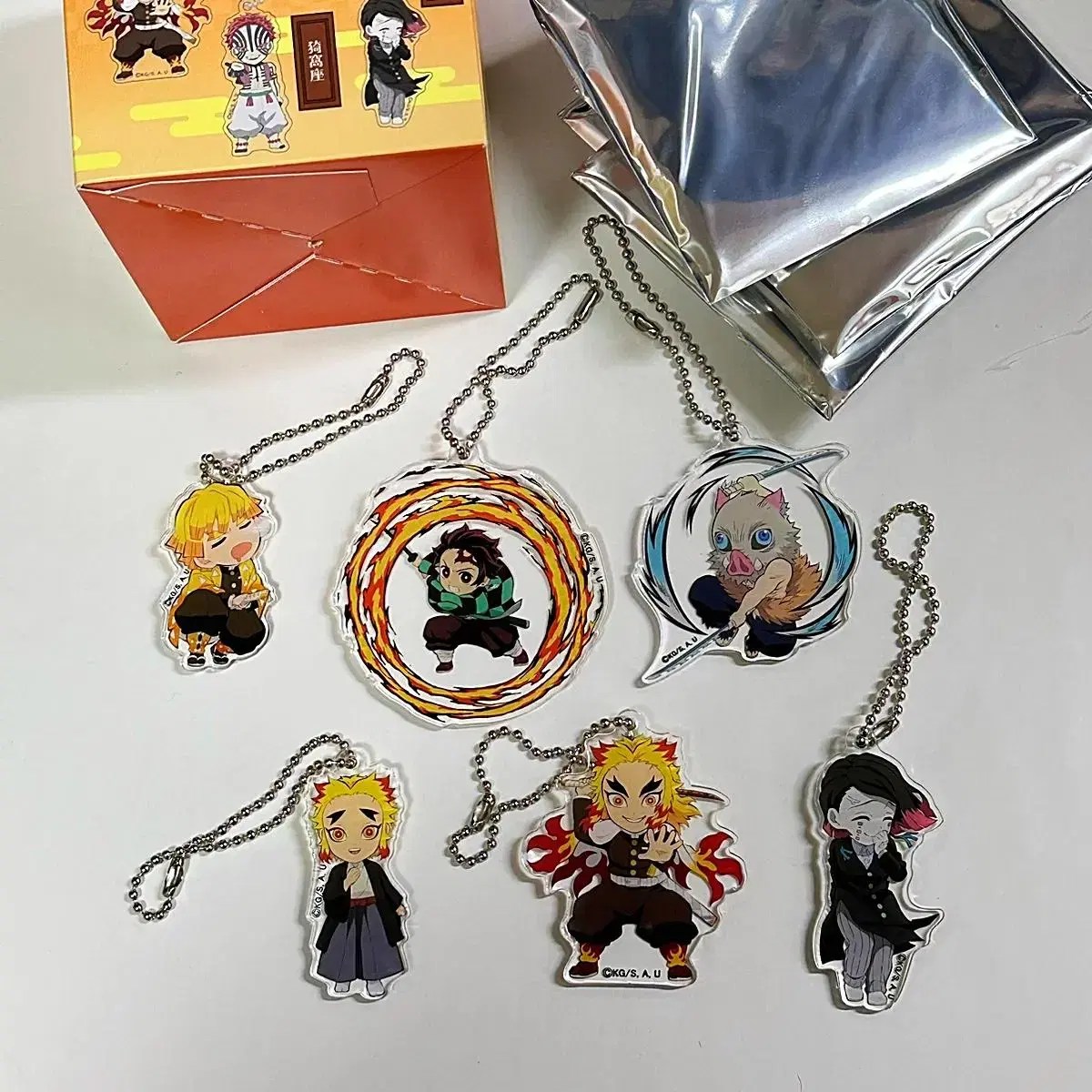 Demon Slayer Anifax Infinite Train acrylic chan keyring Rengoku Senjuro Enmu