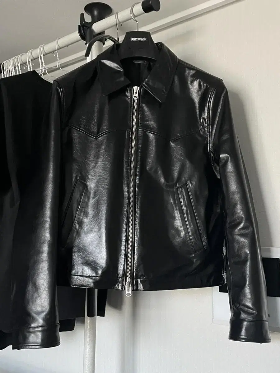 tonyweck calf leather western jacket_black