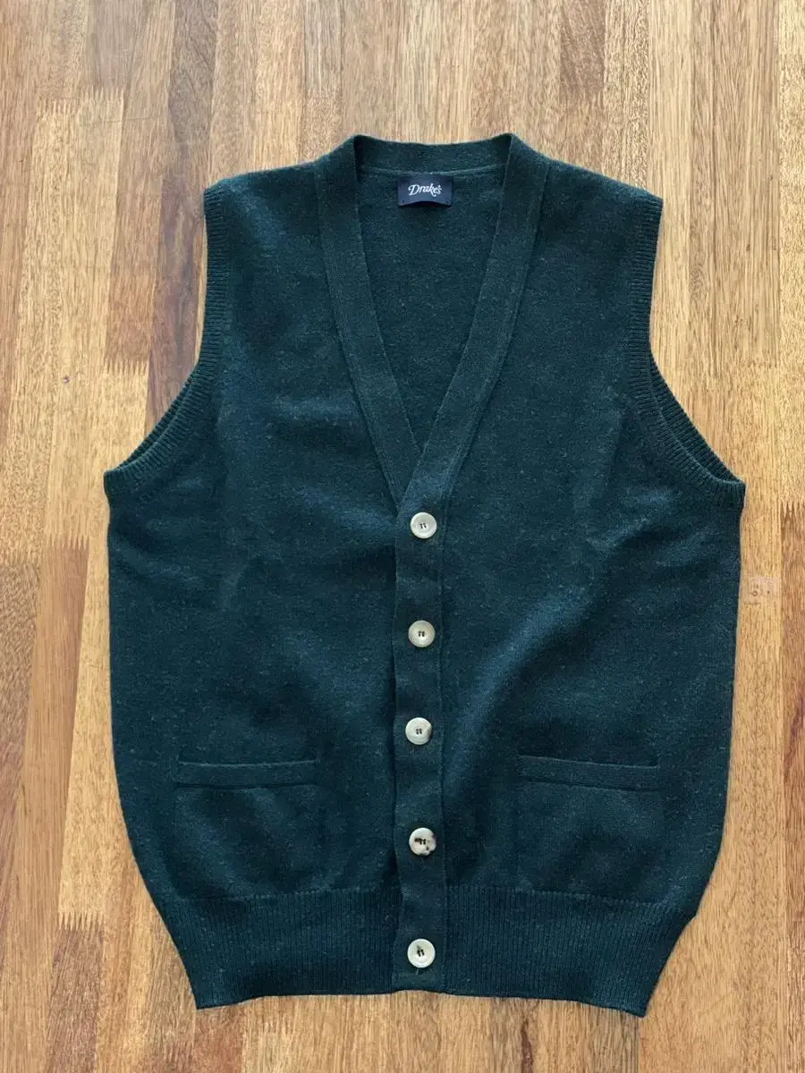 Drex Dark Green Lambswool Knit Vest XXS(36)