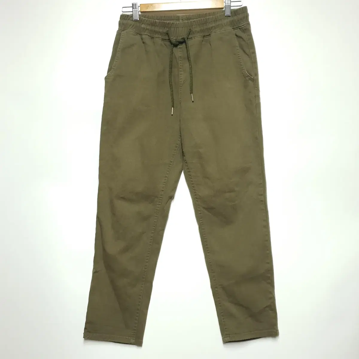 Rugged House Banded Cotton Trousers Khaki/L_E73