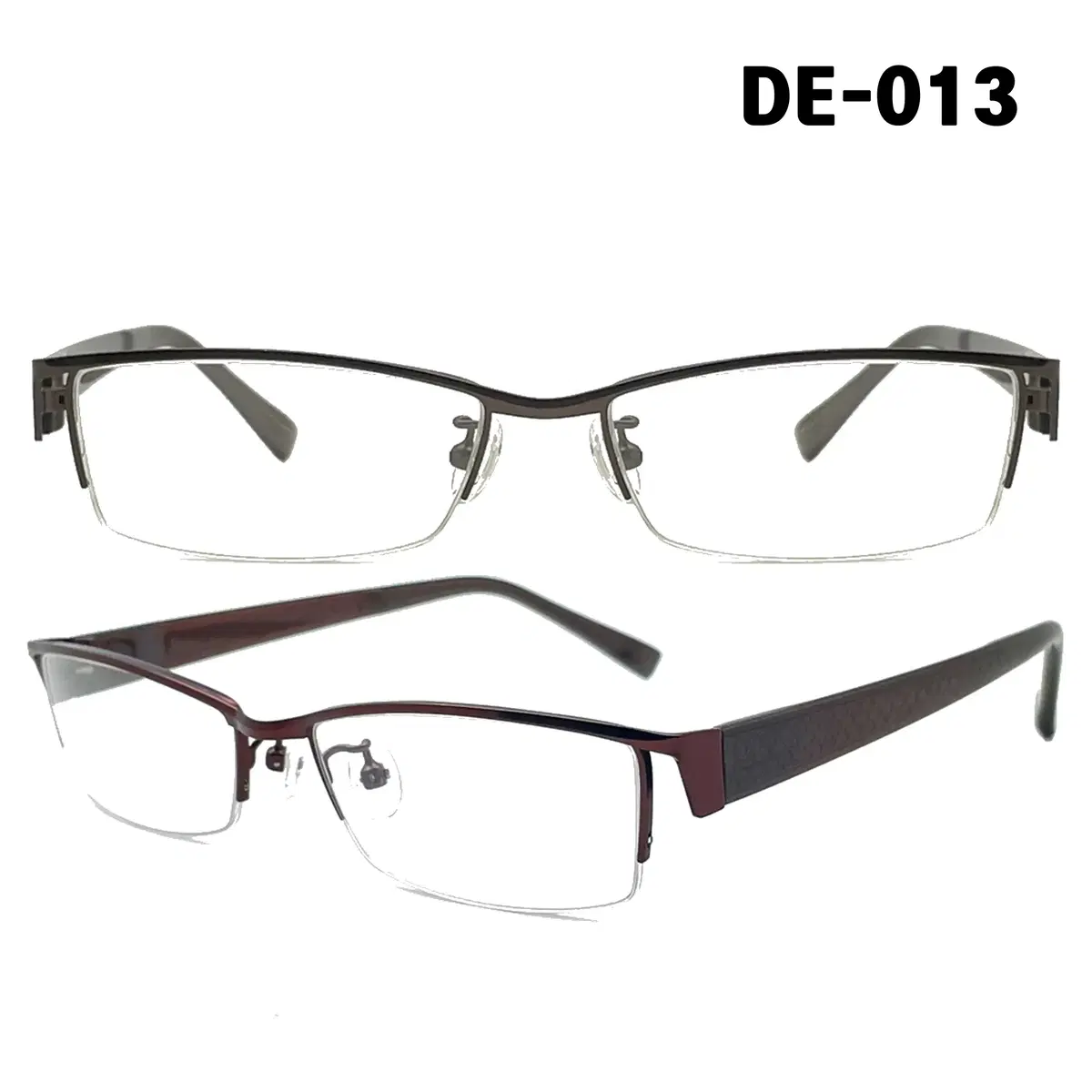 Domestic export square semi rimless fashion horn rim iron rim lightweight TR glasses DE-013