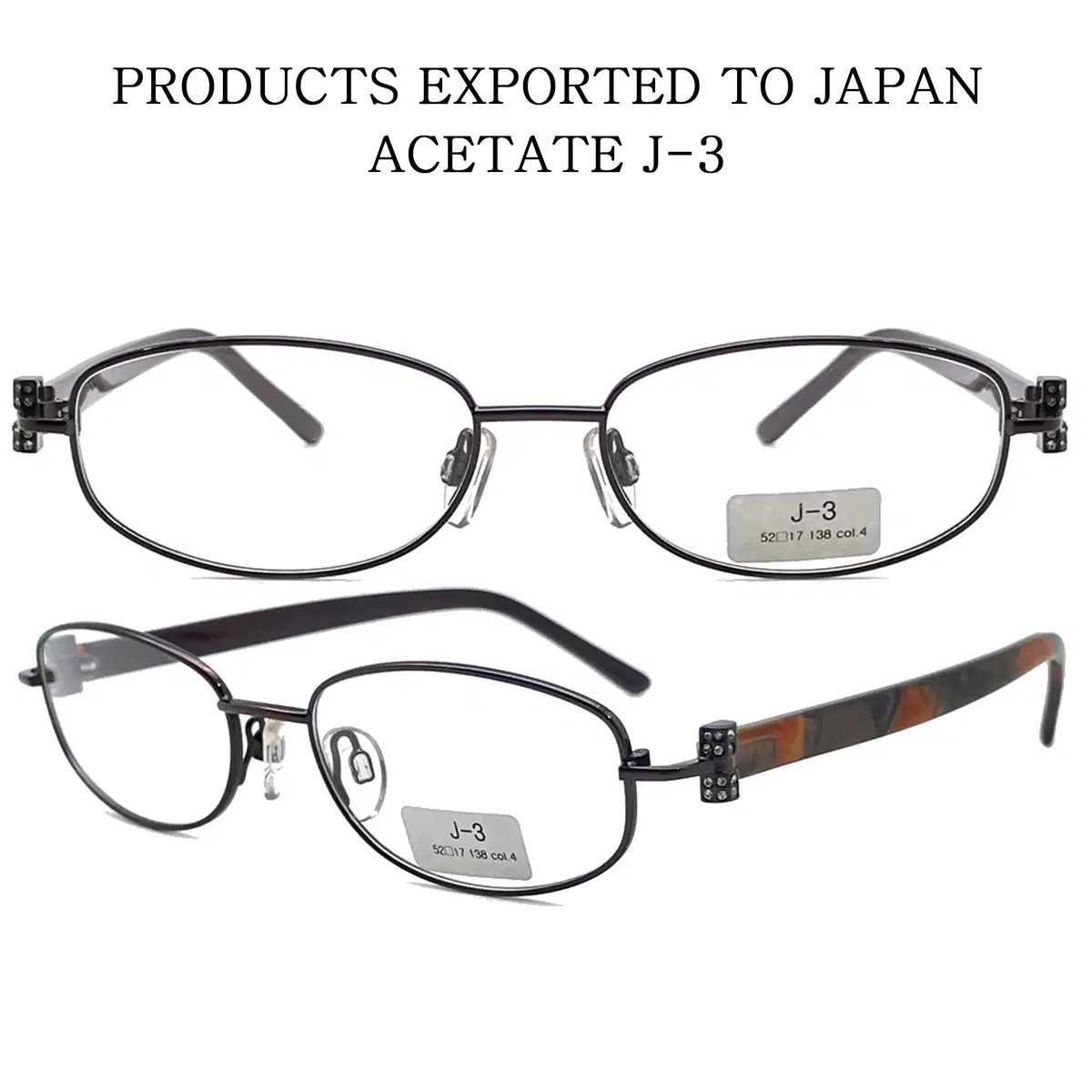 Domestic export oval geek chic fashion horn rim iron rim acetate eyeglasses frames J-3