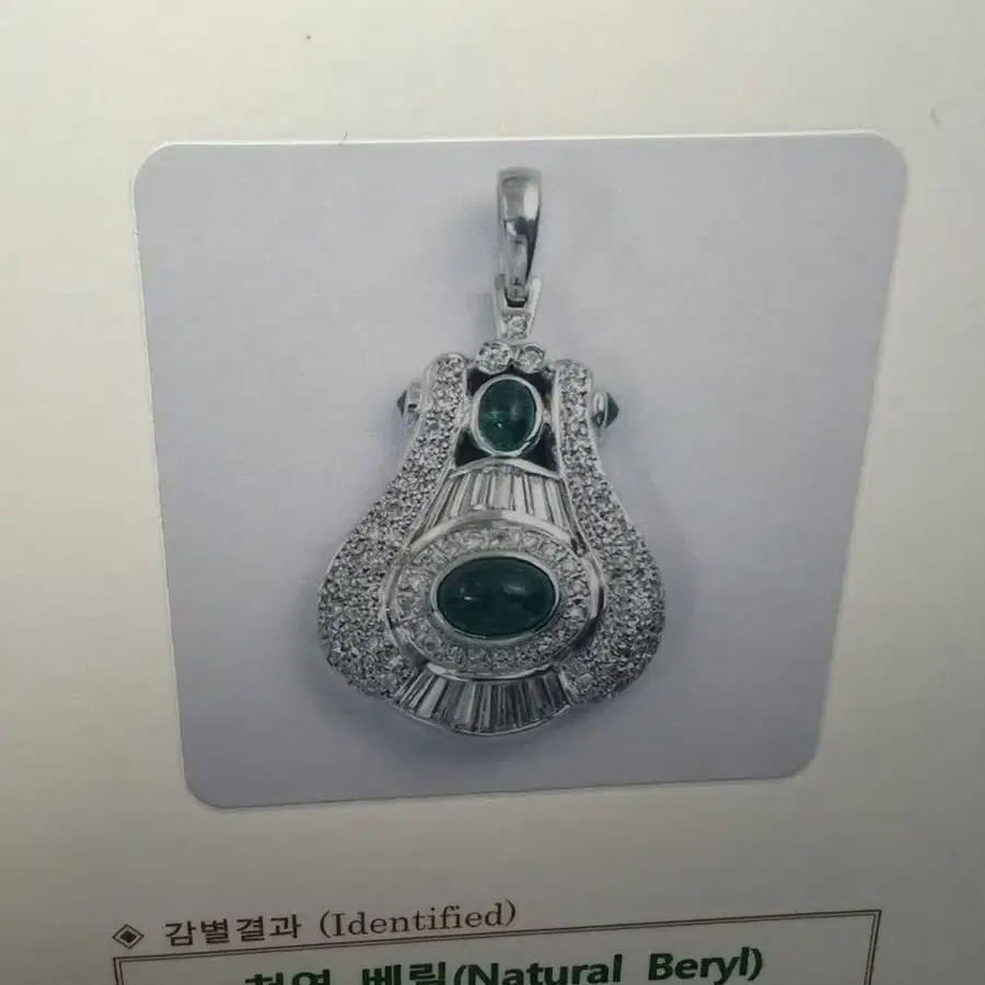 {쥬쥬금빵} 에메랄드 다이아 18k 골드 금 목걸이 펜던트