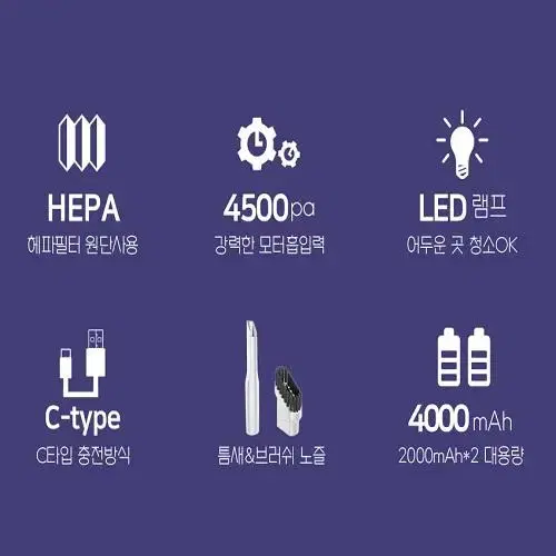 [무료배송] 고퀄리티 핸디 차량용 무선 청소기