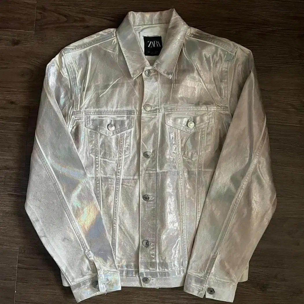 [ZARA] hologram Effector Western Jacket White Rose Pink