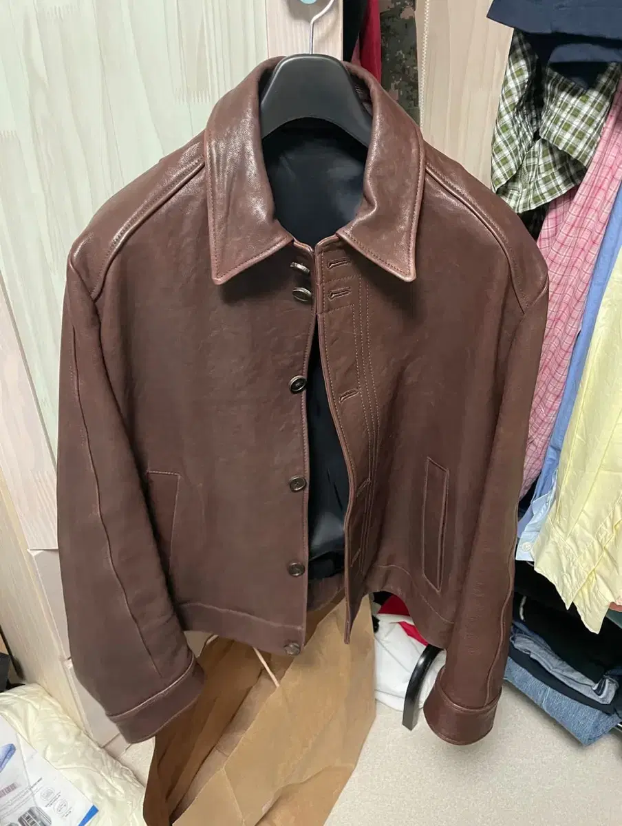 Stu Brown Leather Jacket m