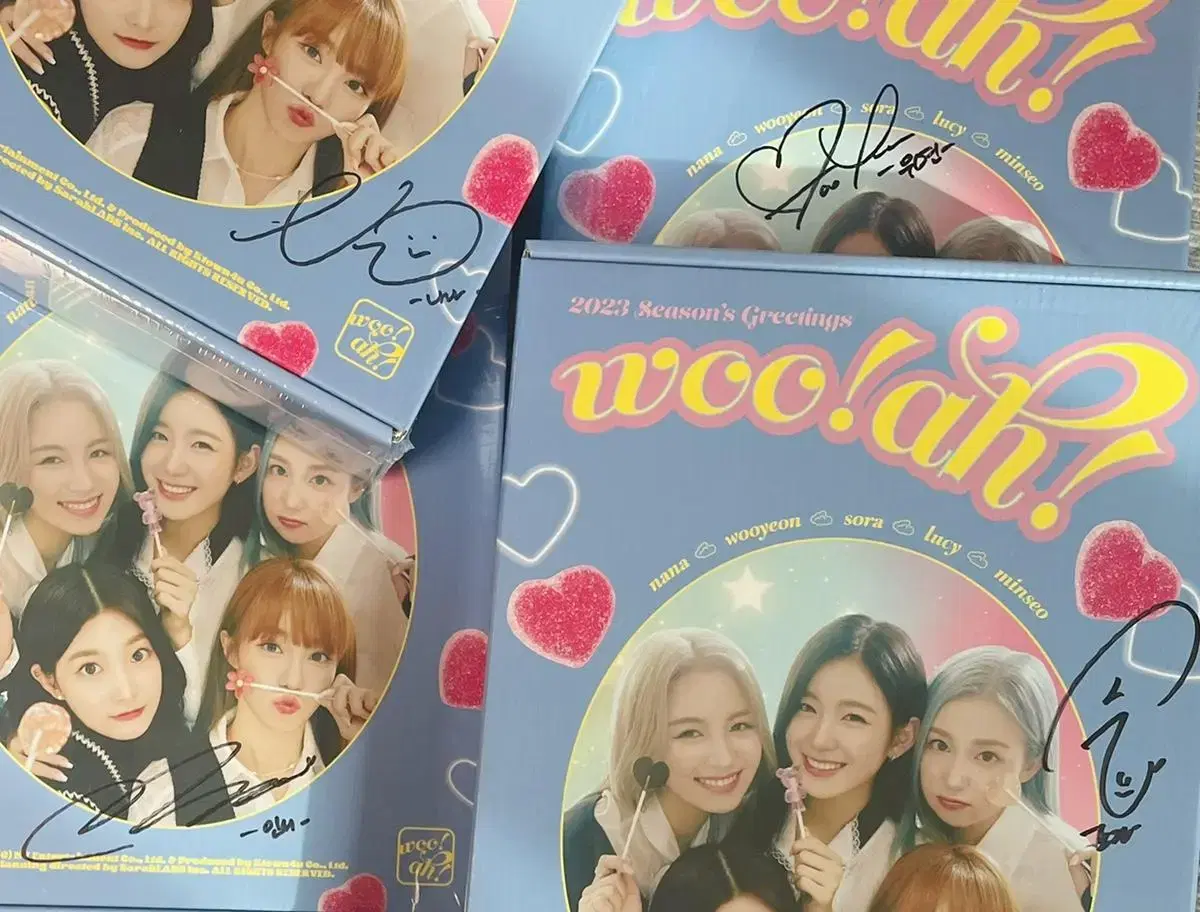 Woo!ah! Chinpil sign sealed seasons greetings season's greetings photocard wts (Nayeon wooyeon minseo Sora