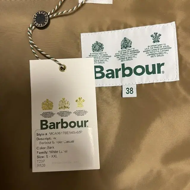 [새상품, M] Barbour 보더 코트