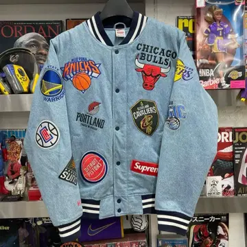 supreme nike nba 強く denim jacket XL