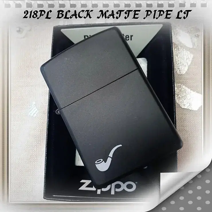 정품 218PL BLACK MATTE PIPE LT 미개봉 새 지포라이터