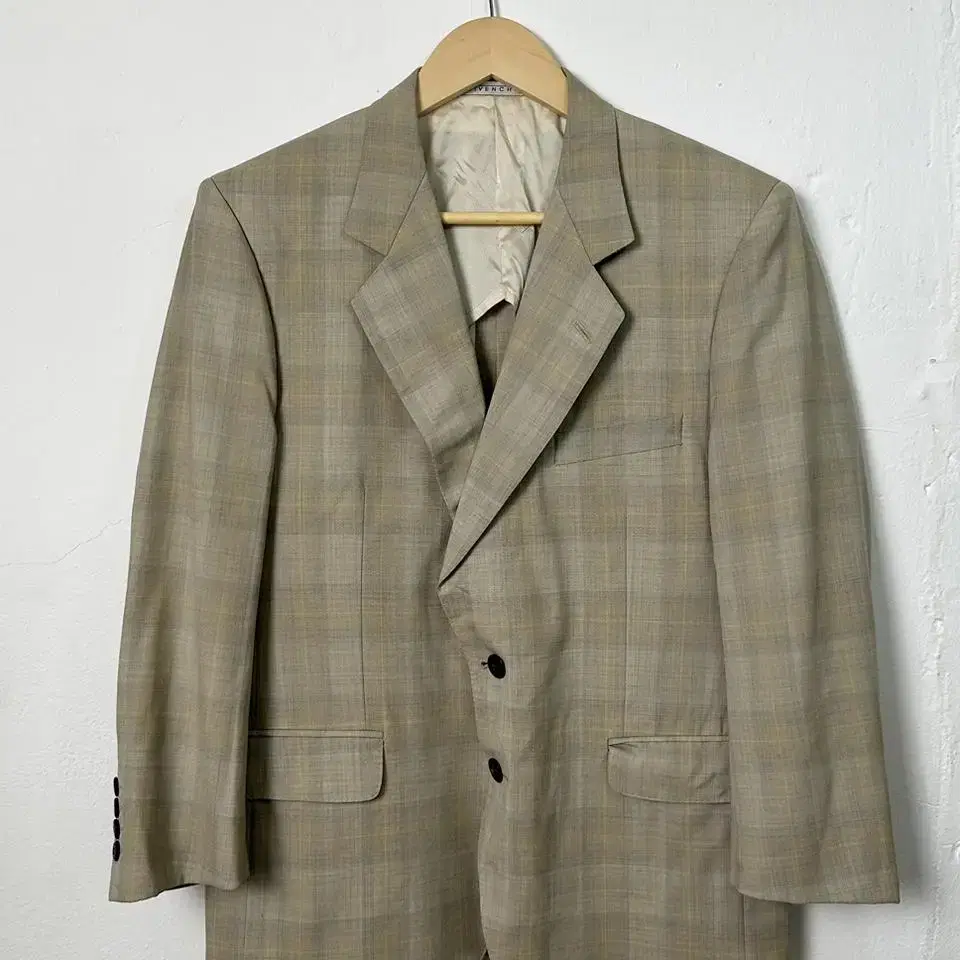 givenchy ivory gray check blazer