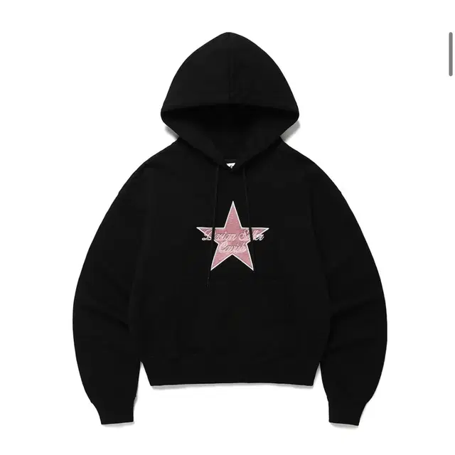 카비시 후드 W STAR LOGO CROPPED HOODIE BLACK