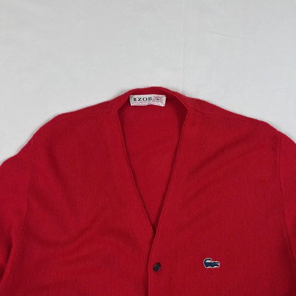 80s izod lacoste 라코스테 블루로고 니트 가디건