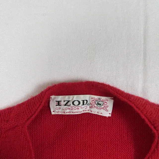 80s izod lacoste 라코스테 블루로고 니트 가디건