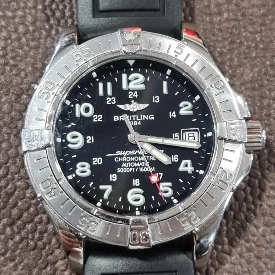 브라이틀링 슈퍼오션 오토매틱 블랙판 다이얼 BREITLING Supero