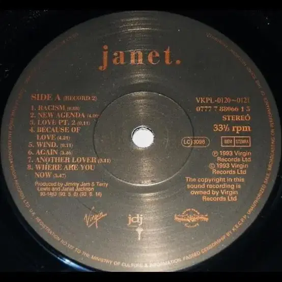 Janet jackson lp 1993 korea